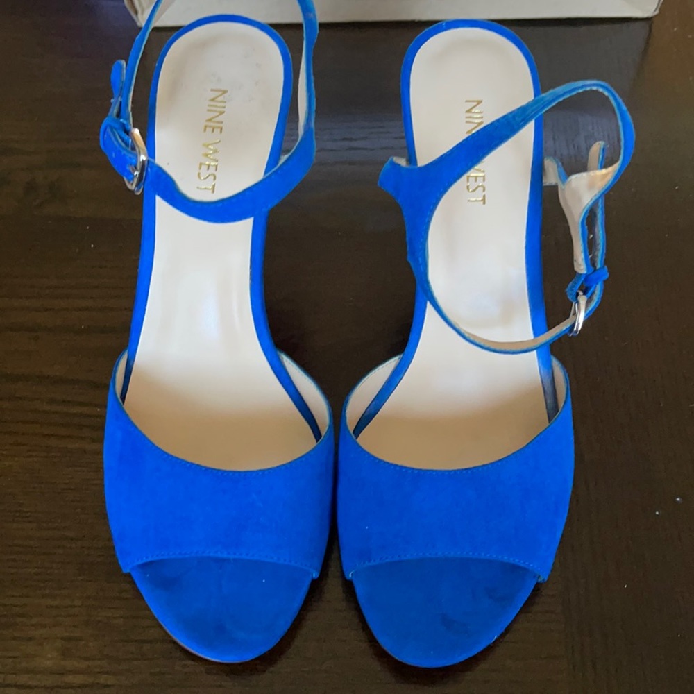Nine West Blue Open Toe Heels